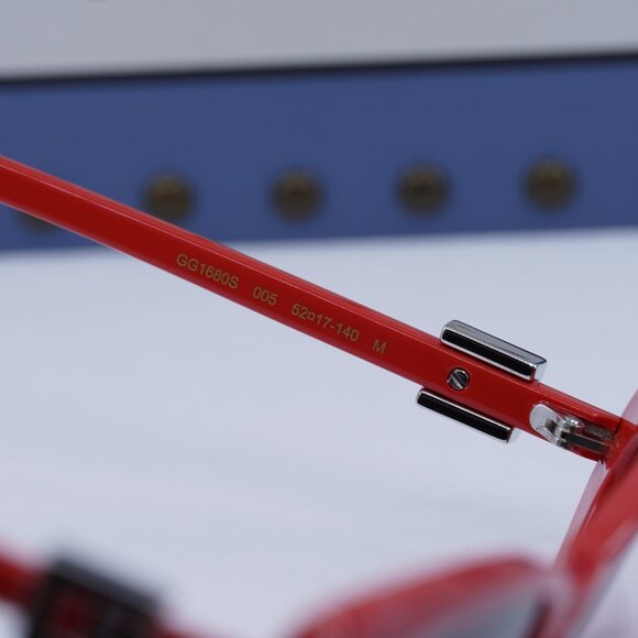 Gucci GG1680S 005 Cat Eye Sunglasses - Red/Smoke - Picture 9 of 12